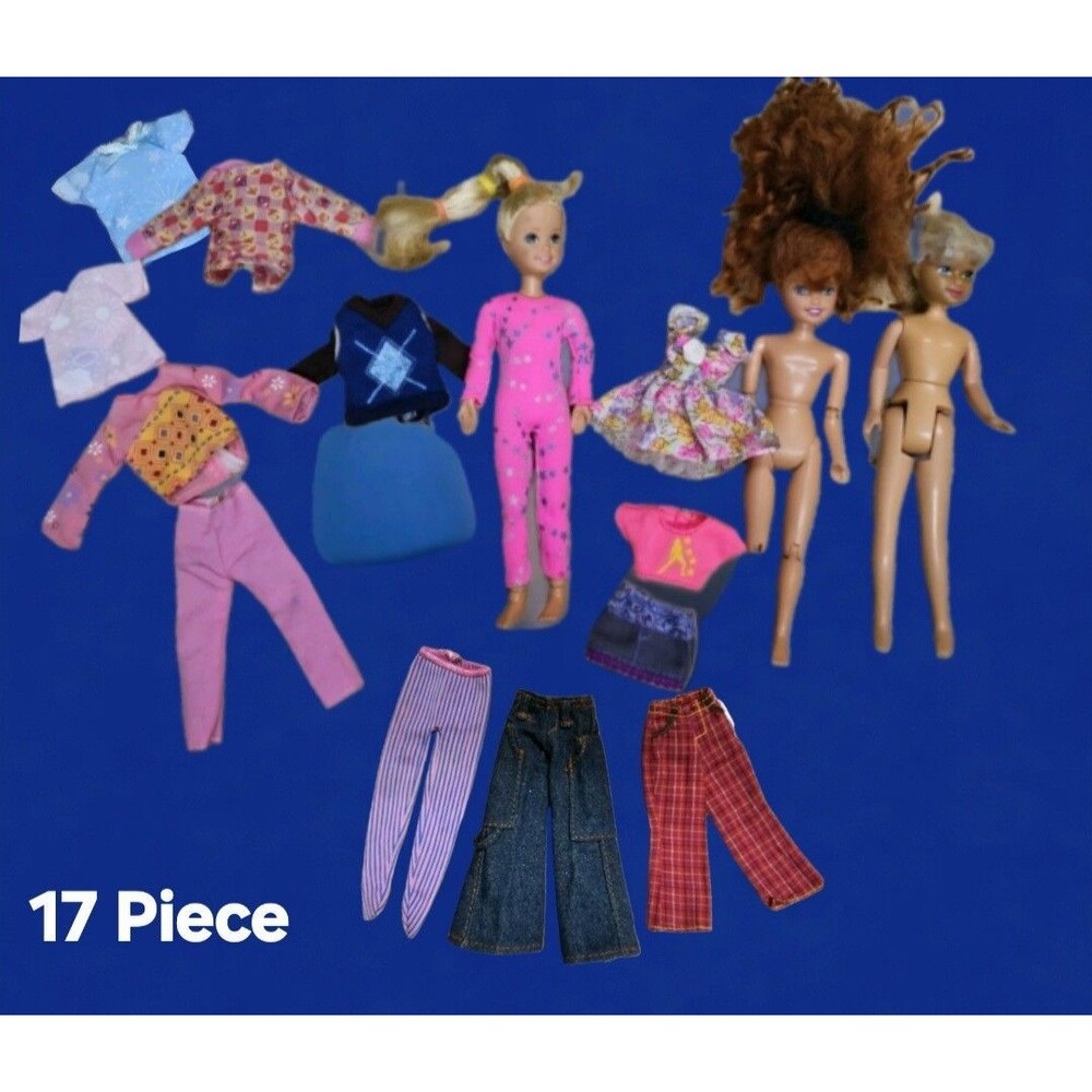 DC15 👠 17 PC LOT BARBIE Fashion Dolls clone CLOTHES Lot - FREE Doll INCLUDED